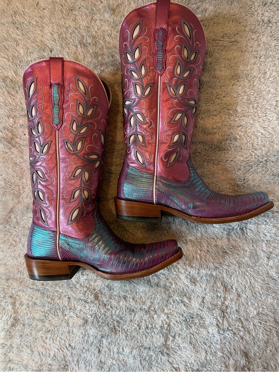Ariat Shoes - Ariat Pink and Teal Embroidered Western Heeled Boots